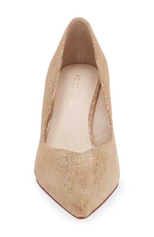 Shop Koko + Palenki Franky Pointed Toe Pump In Gold Twinkle Leather