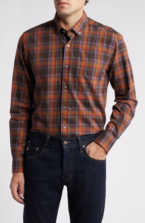 Scott Barber Lightweight Plaid Flannel Button-down Shirt In Carbon