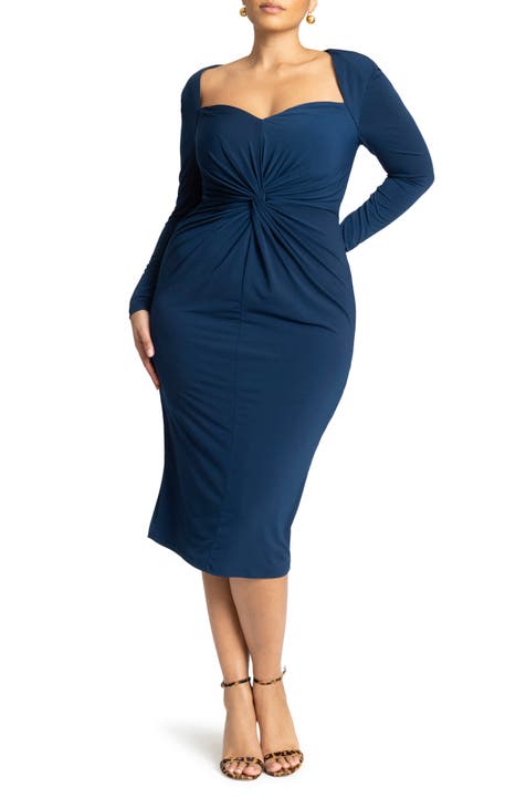 Buy Jacquemus Off-the-shoulder Knit Midi Dress W/ Bra - Navy At 45% Off