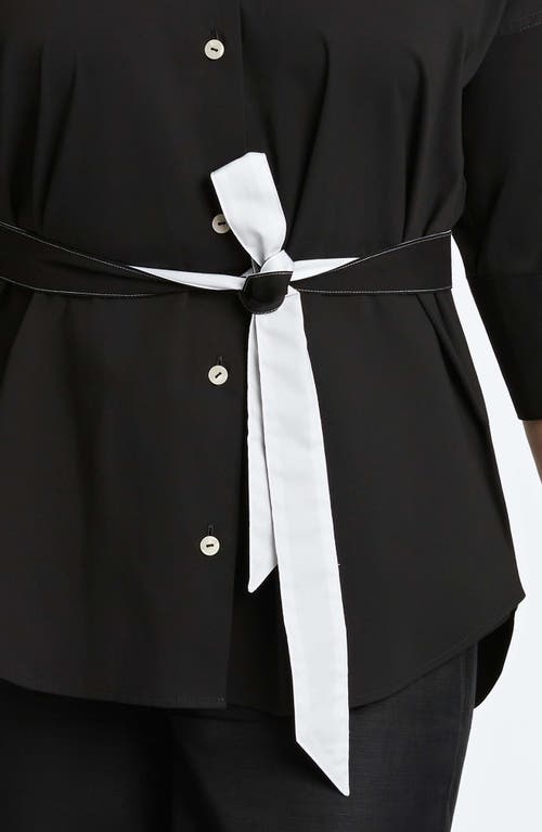 Foxcroft Avery Stretch Button-up Shirt In Black