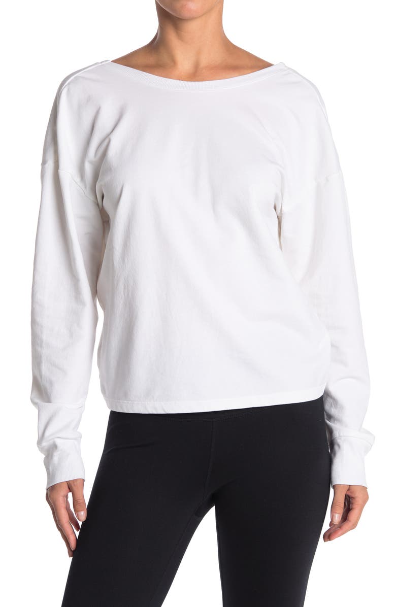 Z BY ZELLA Revolved Twist Back Pullover, Main, color, WHITE