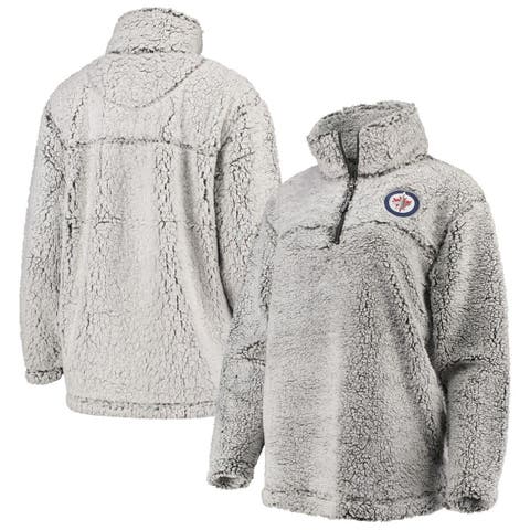 Women's Profile Gray Kansas City Chiefs Plus Size Sherpa Quarter-Zip Jacket