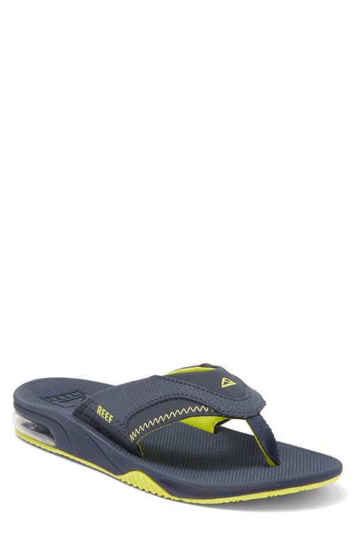 Shop Reef Kids' Fanning Flip Flop In Lime/navy