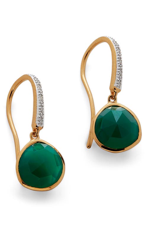 Monica Vinader Siren Small Green Onxy Drop Earrings in Gold at Nordstrom