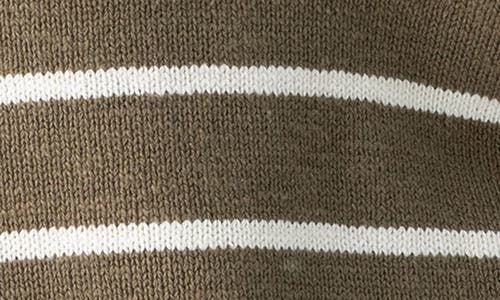 Shop Sanctuary Chill Vibes Stripe Cotton V-neck Sweater In Burnt Olive Stripe