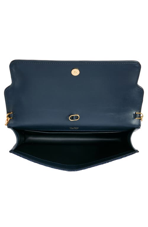 Shop Tom Ford Whitney East/west Croc Embossed Denim Shoulder Bag In 1l003 Dark Blue