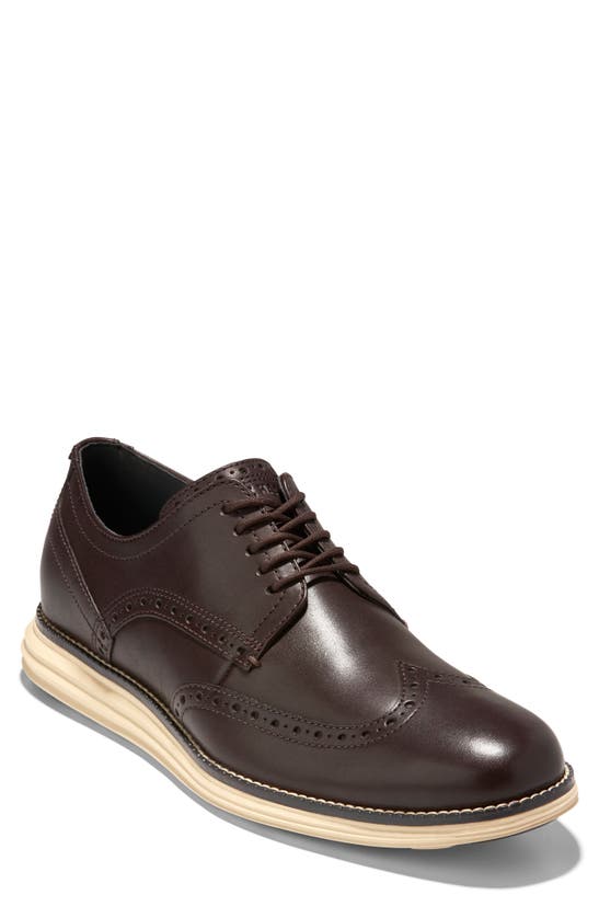 Cole Haan Original Grand Wingtip Derby In Ch Dark Chocolate/ Alabaster