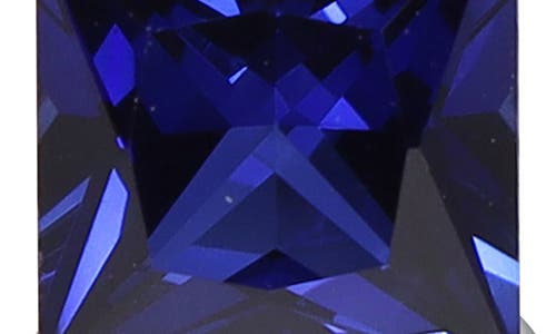 Delmar Lab-grown Sapphire Stud Earrings & Pendant Necklace Set In Blue