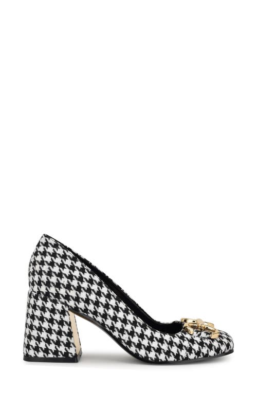 Shop Nine West Caven Square Toe Pump In Black/white