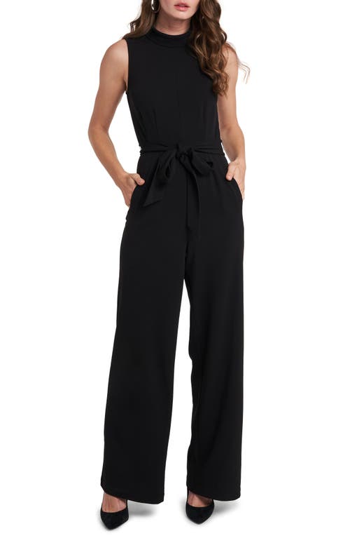1.STATE Belted Sleeveless Jumpsuit in Rich Black at Nordstrom, Size Small
