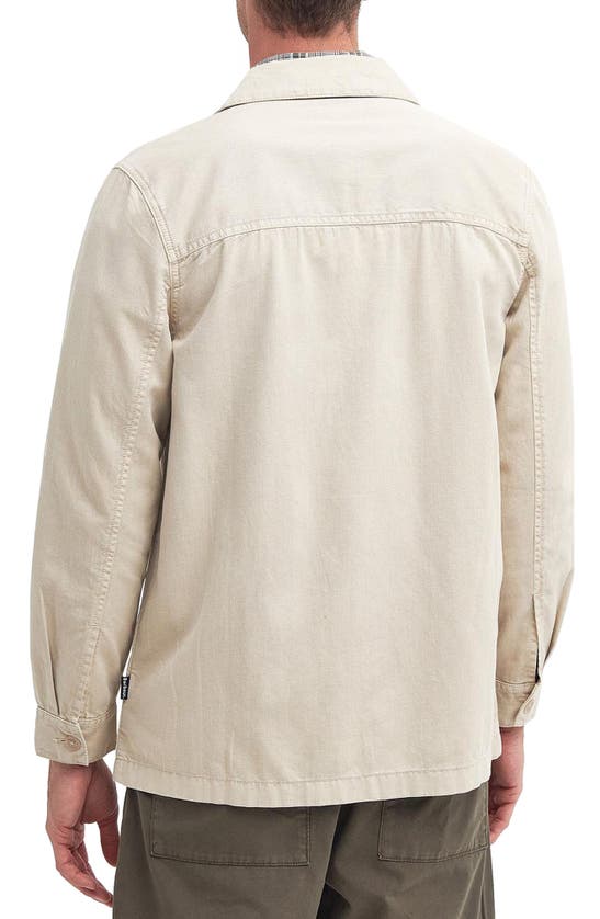 Shop Barbour Melonby Cotton & Linen Overshirt In Mist