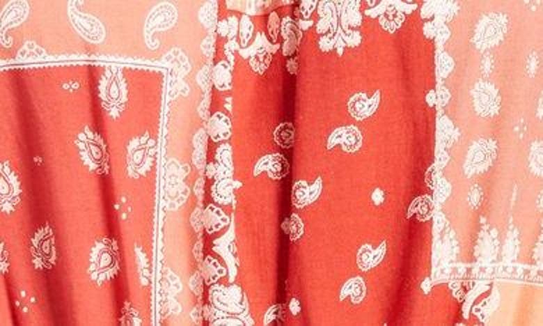 Shop Beachlunchlounge Bandana Patchwork Cotton Blend Sundress In Crimson Patchwork