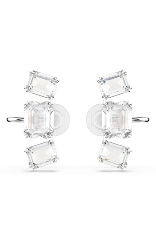 Swarovski Millenia Crystal Clip-On Earrings in White/Silver 