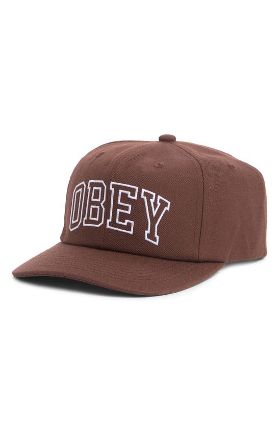 Shop Obey Rush Classic Snapback Cap In Brown
