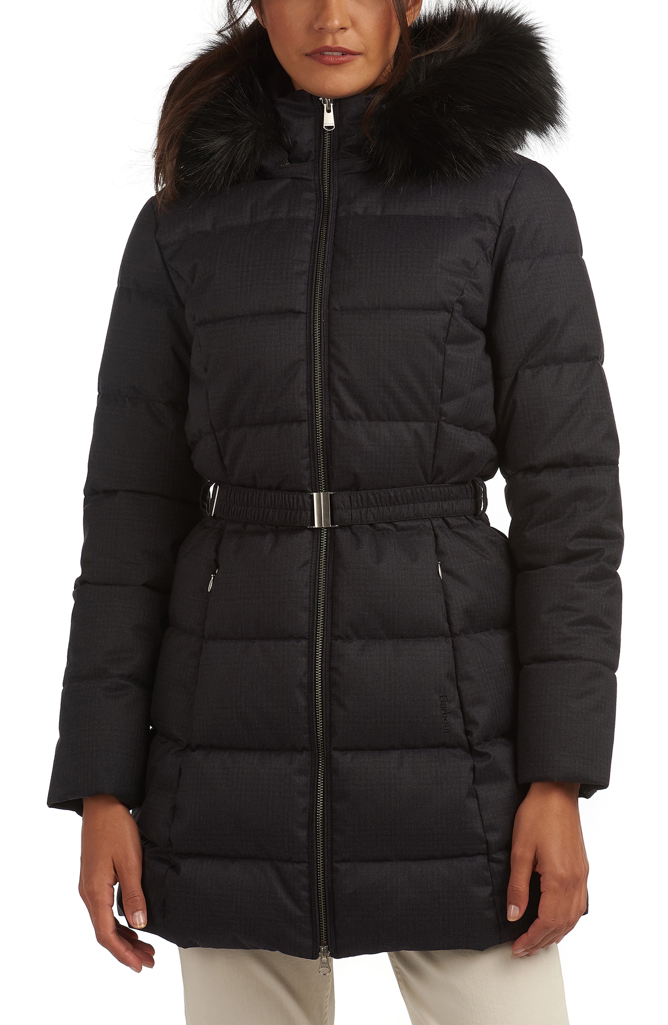 Womens black barbour online puffer coat