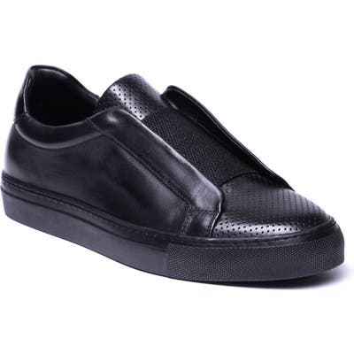 Jared Lang Mane Laceless Perforated Sneaker, Black