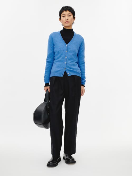 Shop Gobi Cashmere V-neck Cardigan In Blue