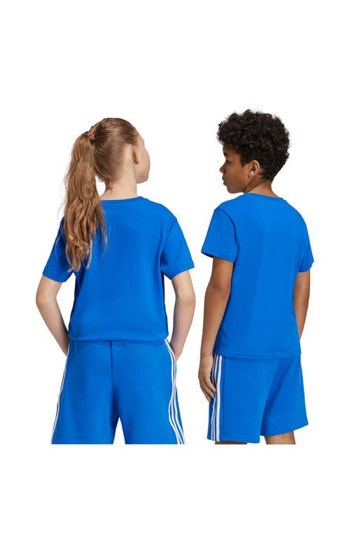 Shop Adidas Originals Adidas Kid's Trefoil Cotton Graphic T-shirt In Blue