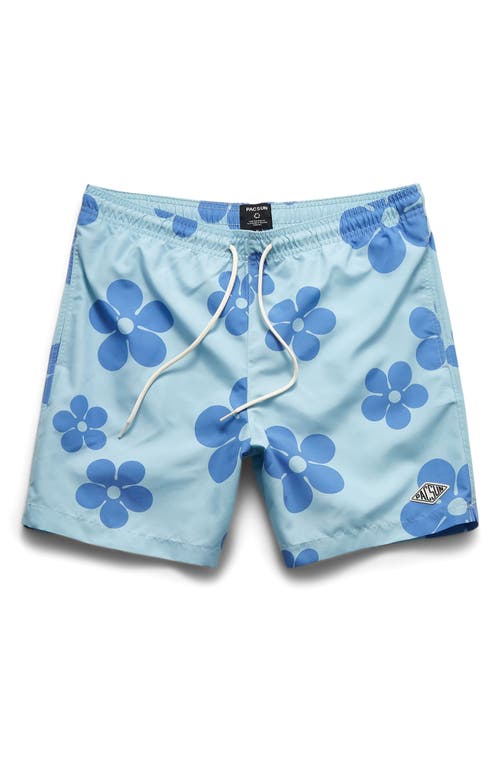 PacSun Floral Swim Trunks in Eco Blue