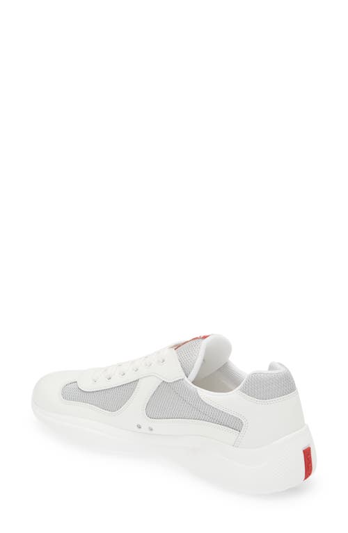 Shop Prada America's Cup Sneaker In White/silver