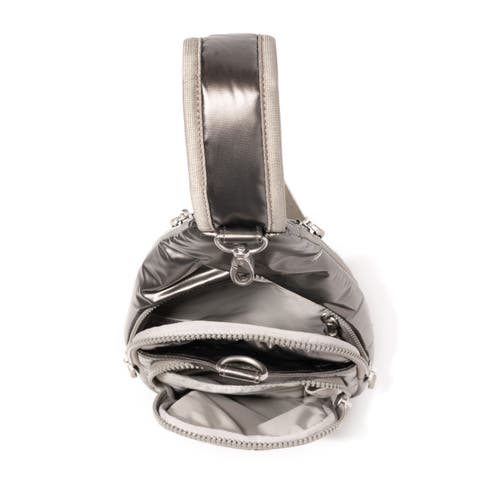 Baggallini Central Park Sling Bag In Gunmetal Puff
