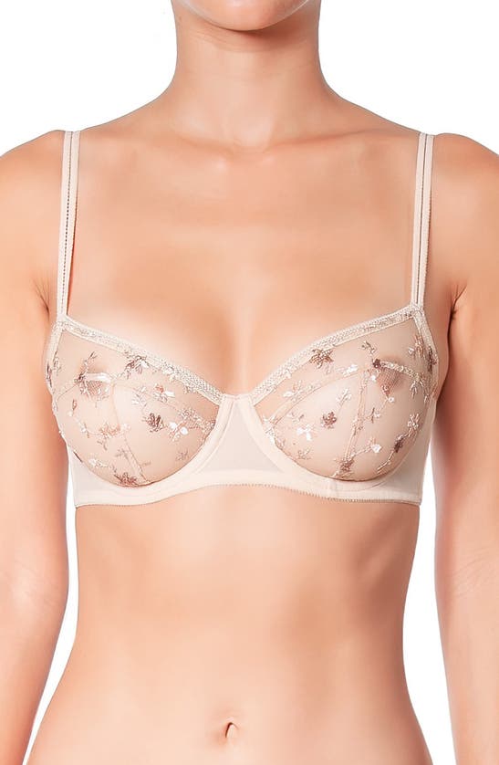 Shop Huit Reveuse Underwire Bra In Champagne
