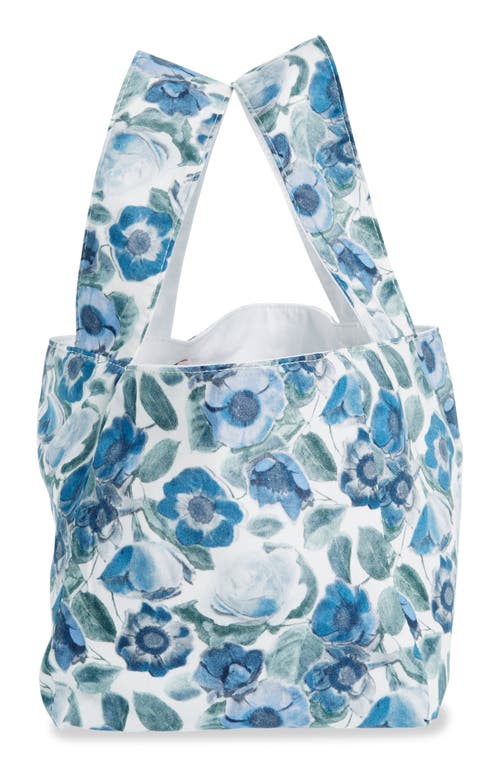 Coming Of Age X  Mini Heidi Rose Print Reversible Tote In Heidi Rose Blue