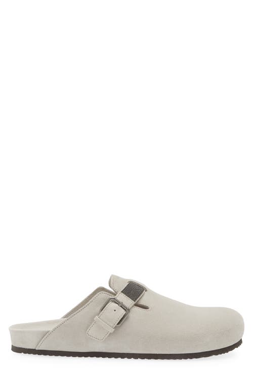 Brunello Cucinelli Monili-detail Suede Slippers In Quarzo