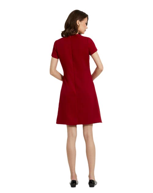 Mac Duggal Crepe Cap Sleeve Mini Dress With 3d Flower Details In Garnet