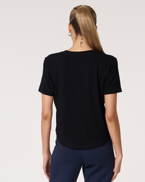 Shop Rebody Active Rebody Essentials V Neck Short Sleeve Top In Black