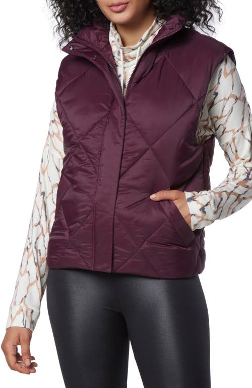 Large Diamond Quilted Vest in Burgundy