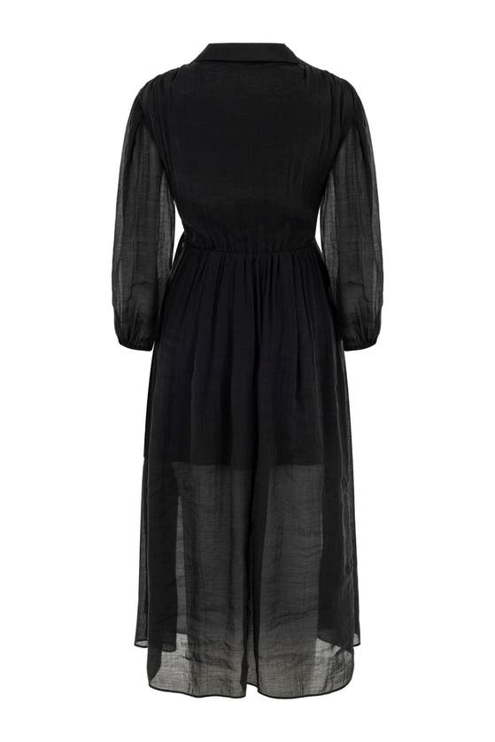 Shop Nocturne Balloon Sleeves Dress In Black