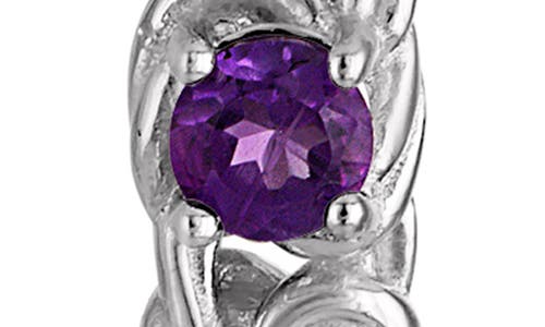 Fzn Stone Hoop Earrings In Amethyst
