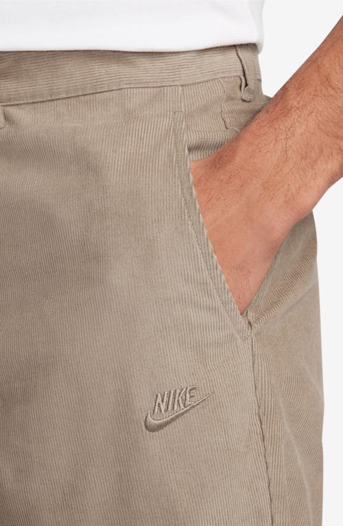 Shop Nike Club Flat Front Corduroy Chinos In Khaki