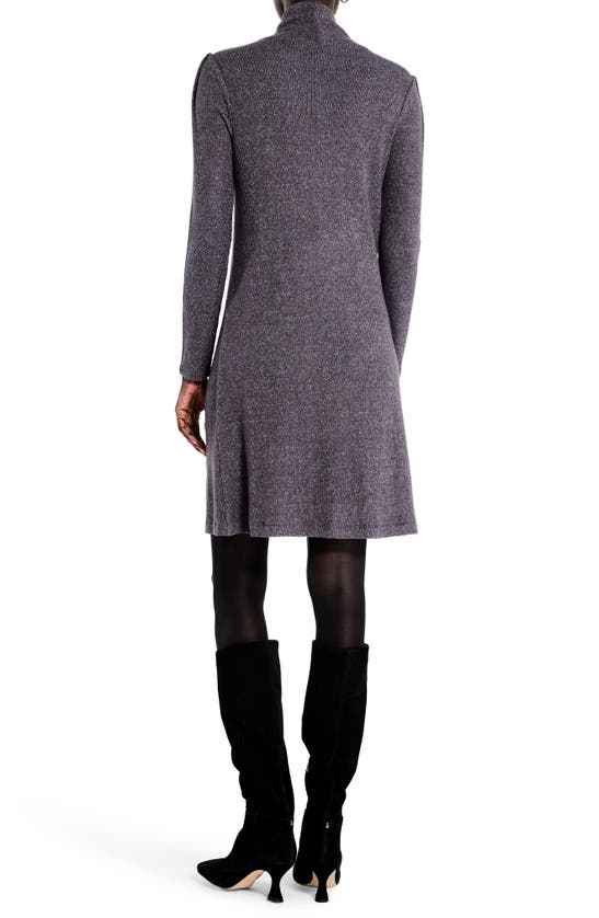 Shop Nic + Zoe Cozy Turtleneck Long Sleeve Sweater Dress In Eclipse