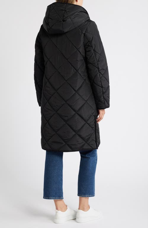 LUCKY BRAND LUCKY BRAND COZY DIAMOND QUILTED FAUX SHEARLING LINED COAT 