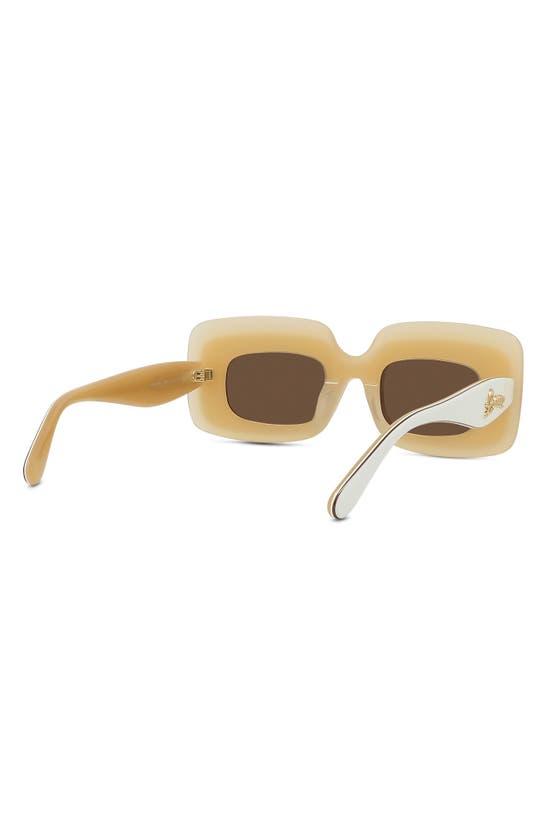 Shop Loewe X Paula's Ibiza 47mm Rectangular Sunglasses In Ivory / Brown