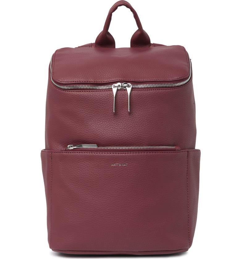 MATT AND NAT Matt & Nat 'Brave' Faux Leather Backpack, Main, color, BEET