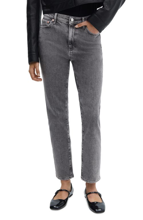 MANGO Slim Fit Crop Jeans Open Grey at Nordstrom,