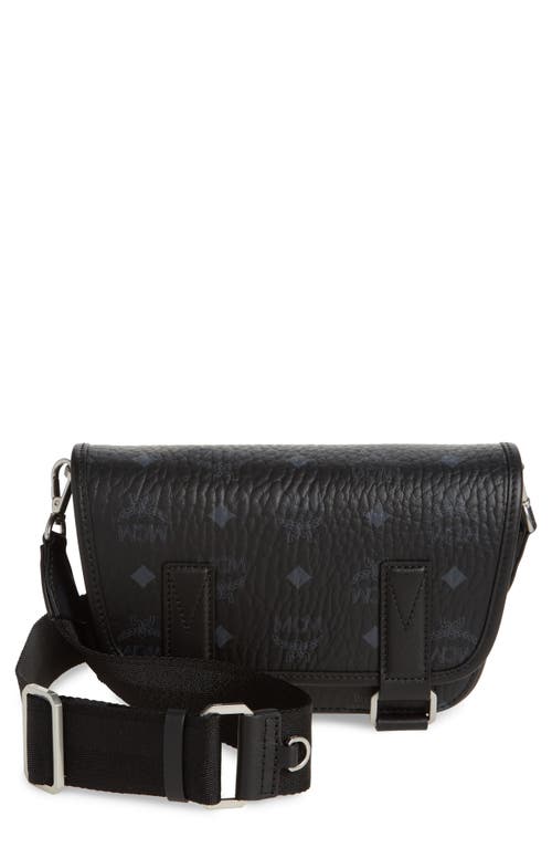 Shop Mcm Mini Aren Visetos Messenger Bag In Black