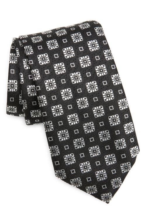 Shop Dolce & Gabbana Dolce&gabbana Medallion Silk Tie In N0004 Black/white