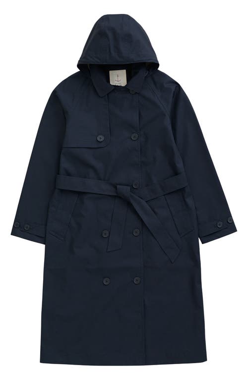 Shop Seasalt Cornwall Penweathers Waterproof Trench Coat In Inkwell Blue