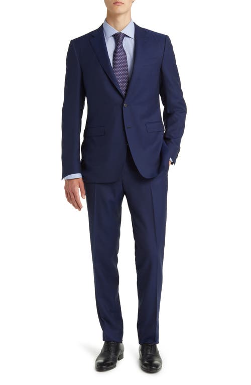 Canali Trim Fit Water Resistant Milano Wool Suit in Bright Blue 