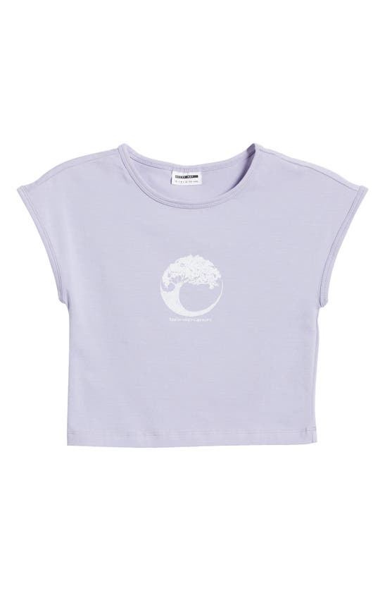 Shop Noisy May Katinka Graphic Crop T-shirt In Sweet Lavender Printearth