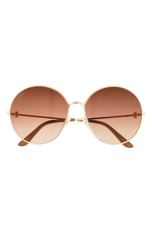 Cartier 61mm Gradient Panthos Sunglasses in Gold 2