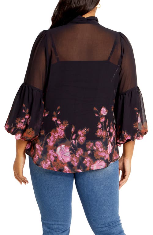 Shop City Chic Romance Sheer Button-up Top In Modern Romance