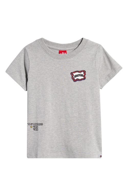 Shop Icecream Kids' Lava Flag Cotton Graphic T-shirt In Heather Grey