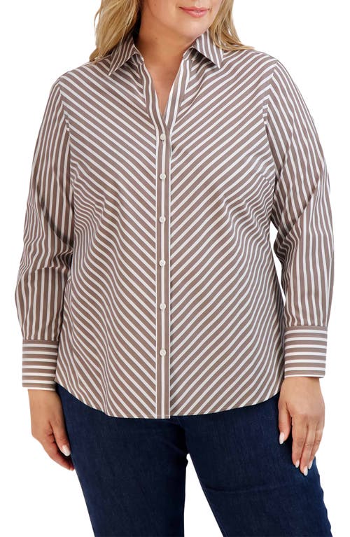 Foxcroft Mary Stripe Stretch Button-Up Shirt at Nordstrom