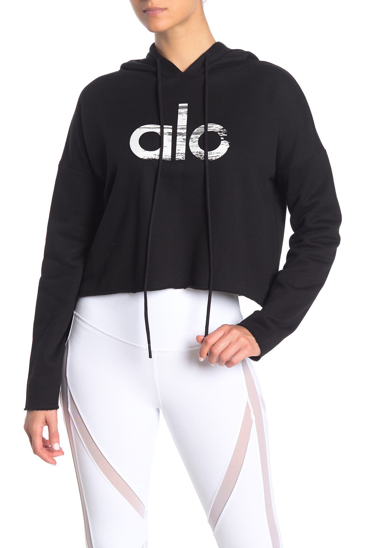 alo box crop hoodie