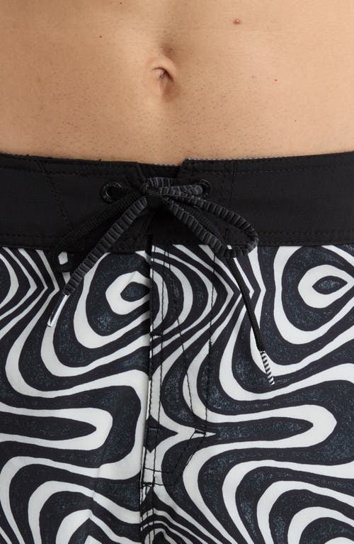 Shop Volcom Lido Print Scallop Mod Board Shorts In White